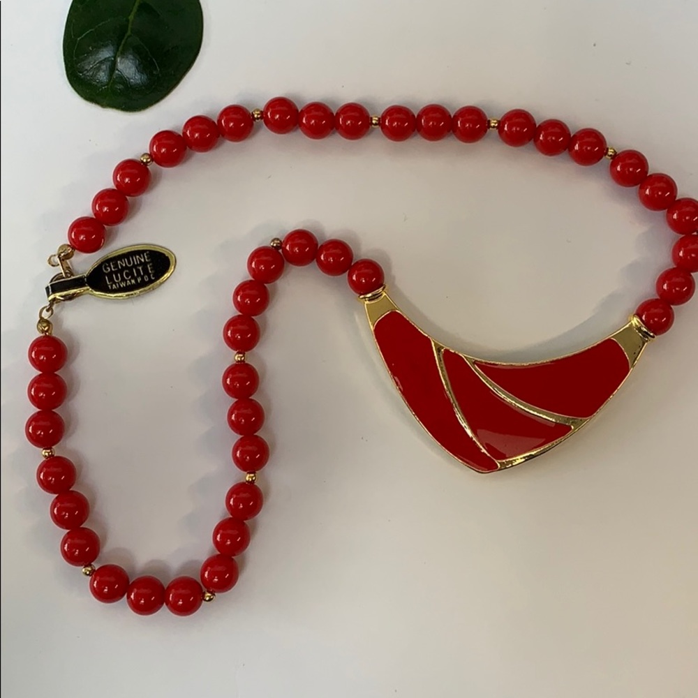 Vintage genuine lucite necklace